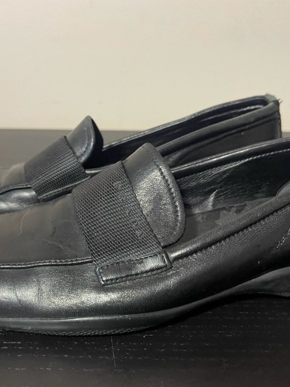 Prada Black Leather Loafers